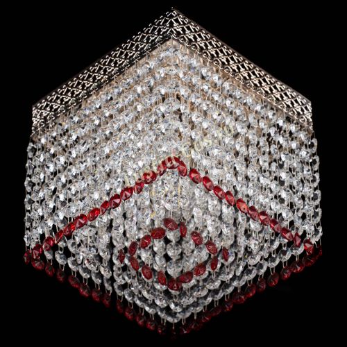 Люстра Квадрат Венеция №1 красная в Симферополе Гусь Хрустальный