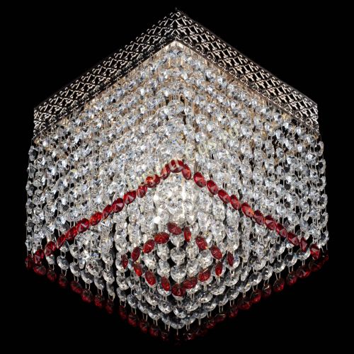 Люстра Квадрат Венеция №1 красная в Симферополе Гусь Хрустальный