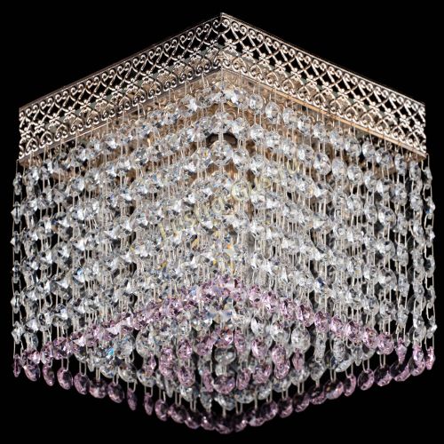 Люстра Квадрат Венеция №1 розовая в Симферополе Гусь Хрустальный