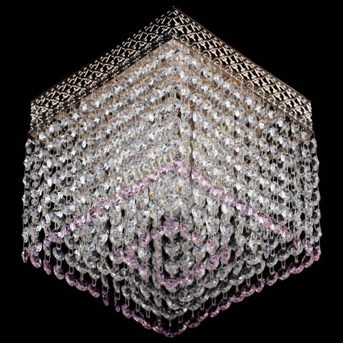 Люстра Квадрат Венеция №1 розовая в Симферополе Гусь Хрустальный