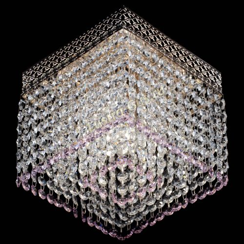 Люстра Квадрат Венеция №1 розовая в Симферополе Гусь Хрустальный