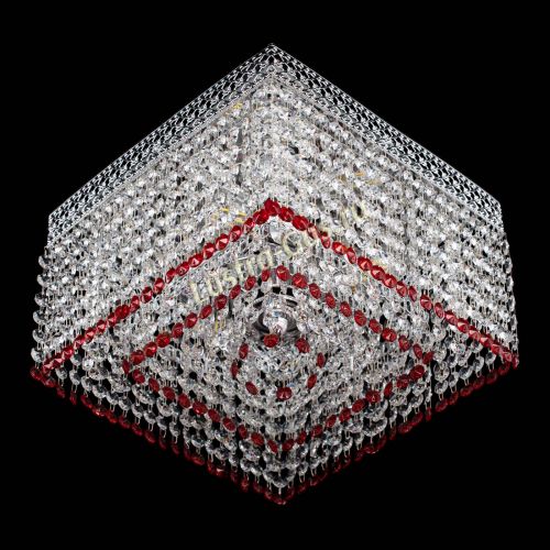 Люстра Квадрат Венеция №3 красная в Симферополе Гусь Хрустальный