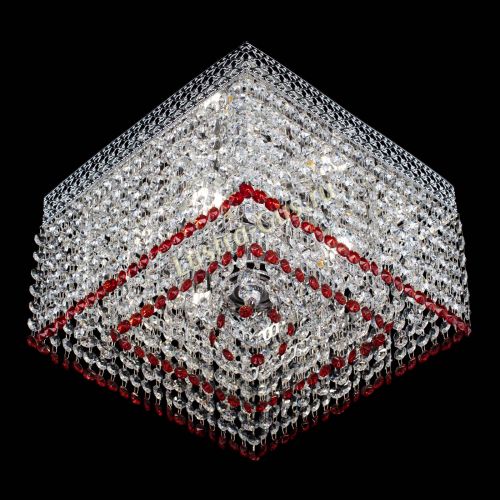 Люстра Квадрат Венеция №3 красная в Симферополе Гусь Хрустальный