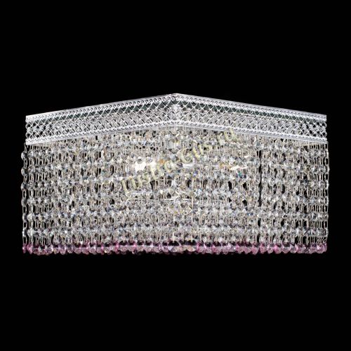 Люстра Квадрат Венеция №3 розовая в Симферополе Гусь Хрустальный