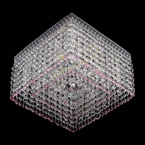 Люстра Квадрат Венеция №3 розовая в Симферополе Гусь Хрустальный