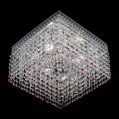 Люстра Квадрат Венеция №3 розовая в Симферополе Гусь Хрустальный