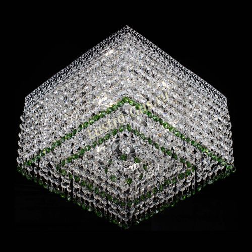 Люстра Квадрат Венеция №3 зеленая в Симферополе Гусь Хрустальный