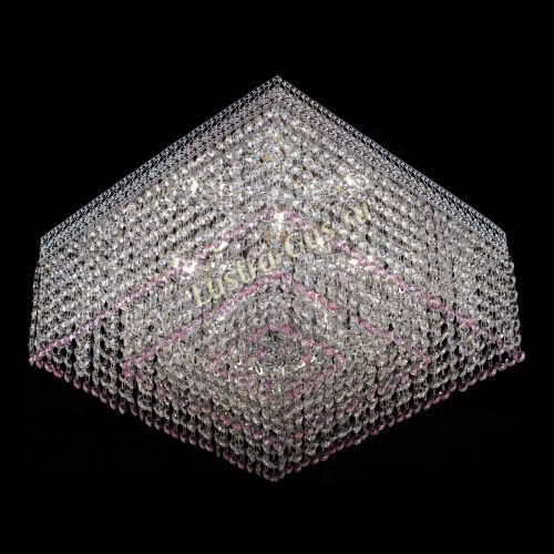 Люстра Квадрат Венеция №5 розовая в Симферополе Гусь Хрустальный