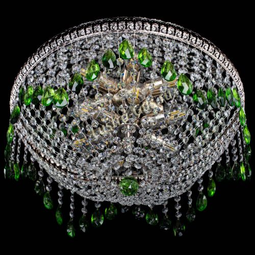 Люстра Лацио №5 журавлик зеленая в Симферополе Гусь Хрустальный