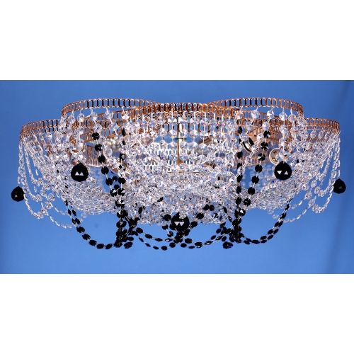 Люстра Лотос Ольга цветная в Симферополе Гусь Хрустальный