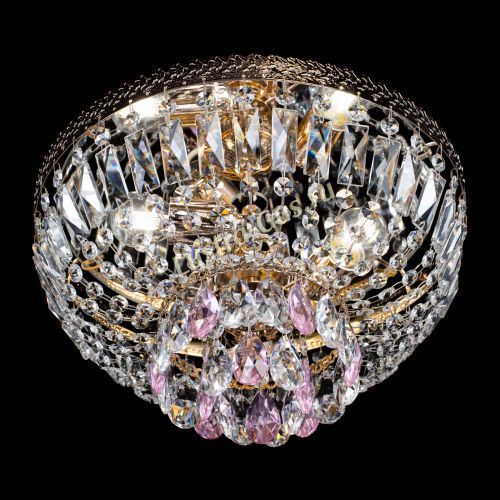 Люстра Милан Астра №3 розовая в Симферополе Гусь Хрустальный