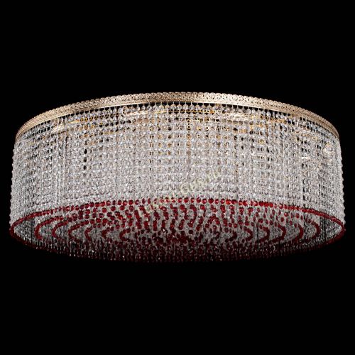 Люстра Милан капель №12 красная в Симферополе Гусь Хрустальный