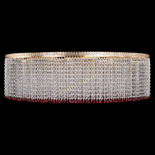 Люстра Милан капель №12 красная в Симферополе Гусь Хрустальный