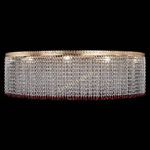 Люстра Милан капель №12 красная в Симферополе Гусь Хрустальный