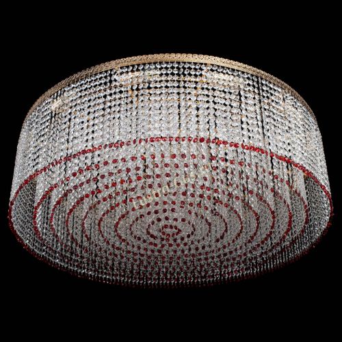 Люстра Милан капель №12 красная в Симферополе Гусь Хрустальный