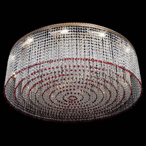 Люстра Милан капель №12 красная в Симферополе Гусь Хрустальный