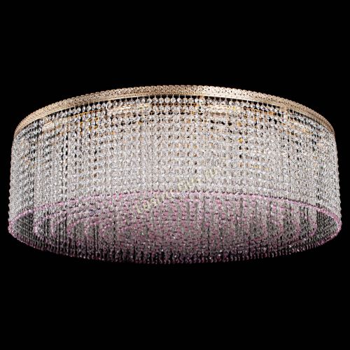 Люстра Милан капель №12 розовая в Симферополе Гусь Хрустальный