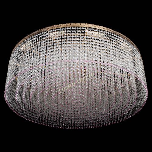 Люстра Милан капель №12 розовая в Симферополе Гусь Хрустальный