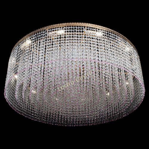 Люстра Милан капель №12 розовая в Симферополе Гусь Хрустальный