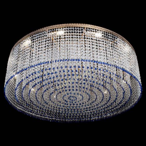 Люстра Милан капель №12 синяя в Симферополе Гусь Хрустальный