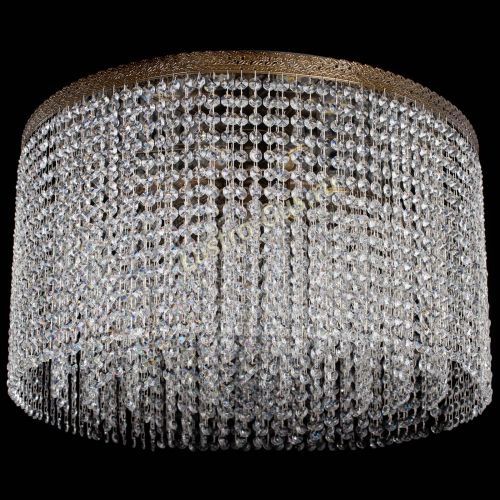 Люстра Милан капель оптикон под бронзу с зеркалом в Симферополе Гусь Хрустальный