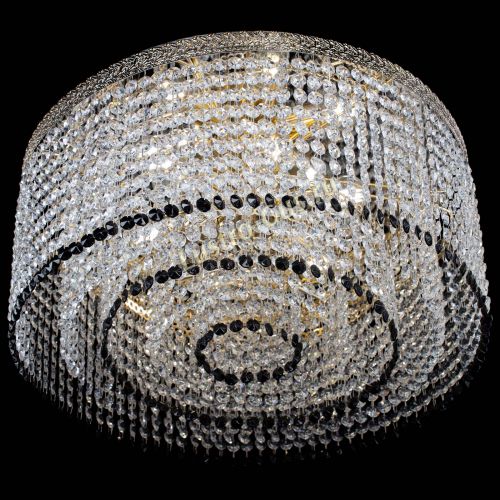 Люстра Милан капель оптикон Черная в Симферополе Гусь Хрустальный