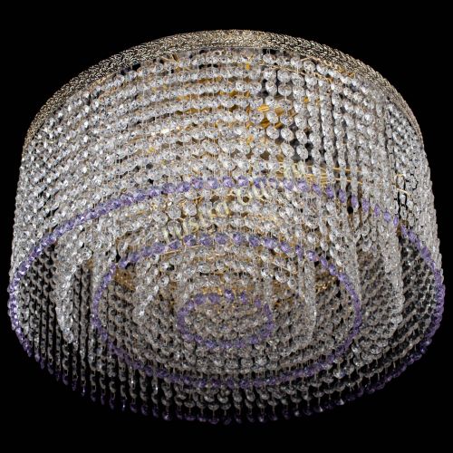 Люстра Милан капель оптикон Фиолетовая в Симферополе Гусь Хрустальный