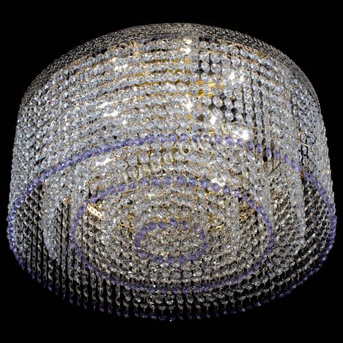 Люстра Милан капель оптикон Фиолетовая в Симферополе Гусь Хрустальный