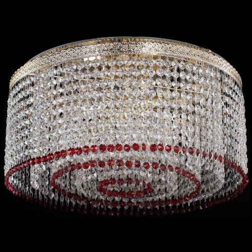 Люстра Милан капель оптикон Красная в Симферополе Гусь Хрустальный