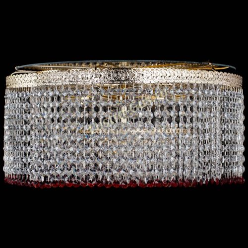 Люстра Милан капель оптикон Красная в Симферополе Гусь Хрустальный