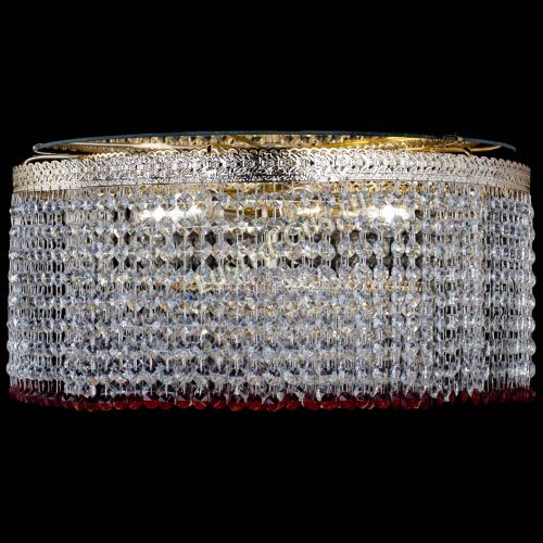 Люстра Милан капель оптикон Красная в Симферополе Гусь Хрустальный