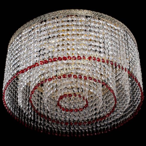 Люстра Милан капель оптикон Красная в Симферополе Гусь Хрустальный