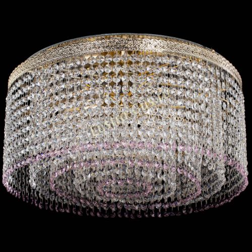 Люстра Милан капель оптикон Розовая в Симферополе Гусь Хрустальный