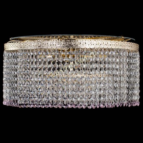 Люстра Милан капель оптикон Розовая в Симферополе Гусь Хрустальный