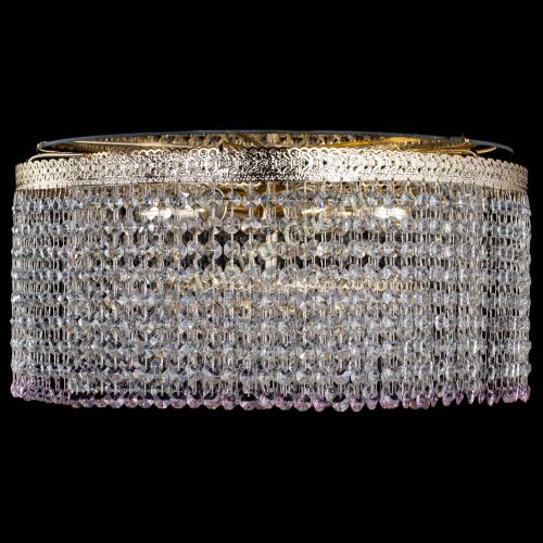 Люстра Милан капель оптикон Розовая в Симферополе Гусь Хрустальный