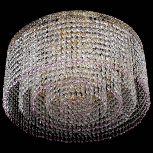 Люстра Милан капель оптикон Розовая в Симферополе Гусь Хрустальный