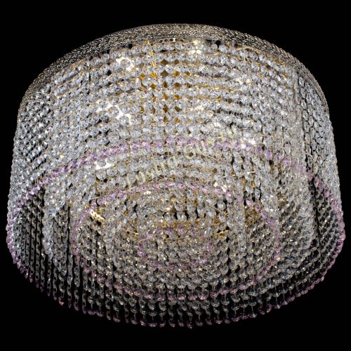 Люстра Милан капель оптикон Розовая в Симферополе Гусь Хрустальный