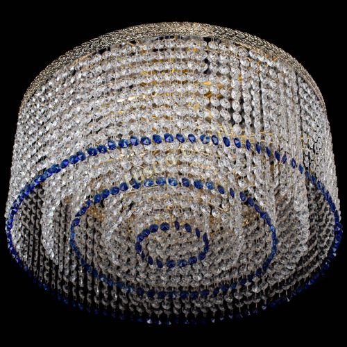 Люстра Милан капель оптикон Синяя в Симферополе Гусь Хрустальный