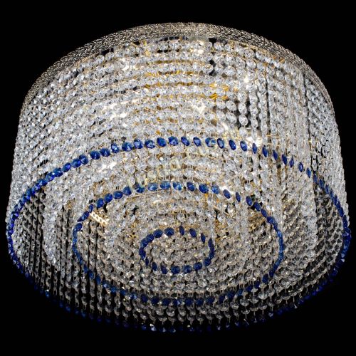 Люстра Милан капель оптикон Синяя в Симферополе Гусь Хрустальный