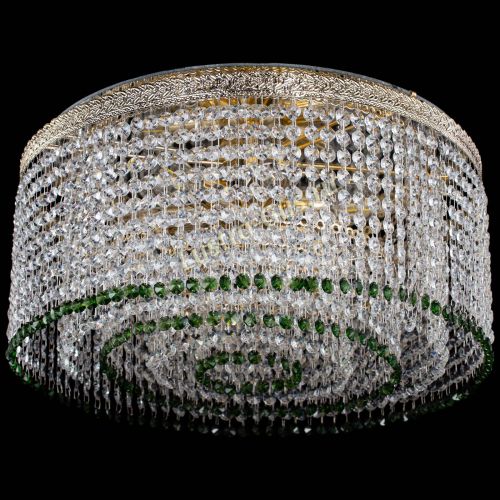 Люстра Милан капель оптикон Зеленая в Симферополе Гусь Хрустальный