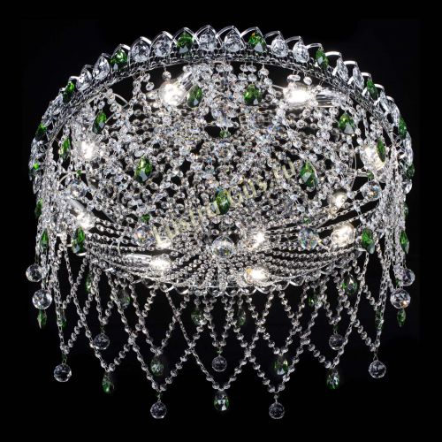 Люстра Паутинка зеленая в Симферополе Гусь Хрустальный