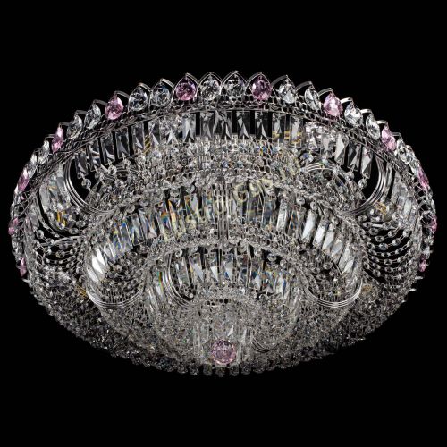 Люстра Тройное Кольцо пластинка розовая в Симферополе Гусь Хрустальный