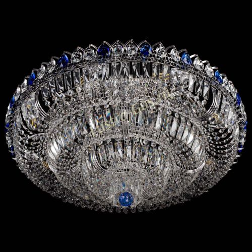 Люстра Тройное Кольцо пластинка синяя в Симферополе Гусь Хрустальный