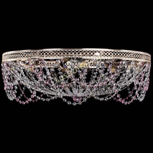 Люстра Венеция Ажур розовая в Симферополе Гусь Хрустальный