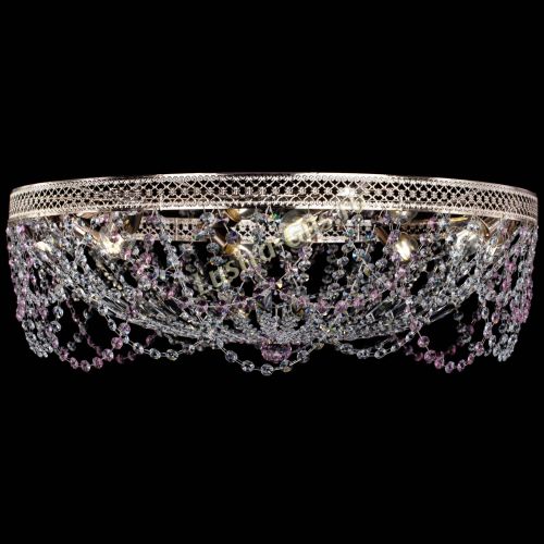 Люстра Венеция Ажур розовая в Симферополе Гусь Хрустальный