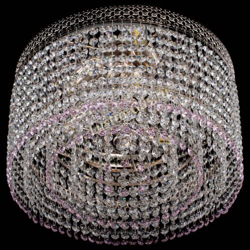 Люстра Венеция Капель №3 розовая в Симферополе Гусь Хрустальный