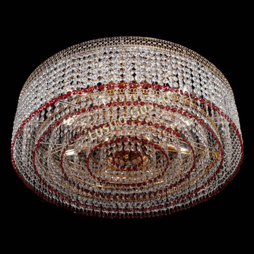 Люстра Венеция Капель №8 оптикон красная в Симферополе Гусь Хрустальный