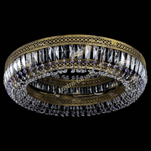 Люстра Венеция Кольцо №8 пластинка под бронзу Фиолетовая в Симферополе Гусь Хрустальный