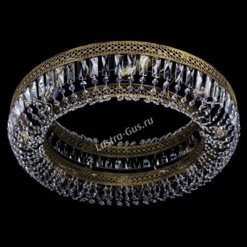 Люстра Венеция Кольцо №8 пластинка под бронзу Фиолетовая в Симферополе Гусь Хрустальный