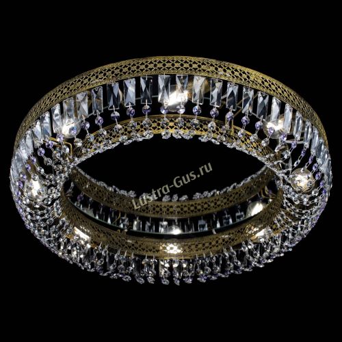 Люстра Венеция Кольцо №8 пластинка под бронзу Фиолетовая в Симферополе Гусь Хрустальный